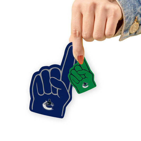 Vancouver Canucks:    Foam Finger Minis        - Officially Licensed NHL Removable     Adhesive Decal