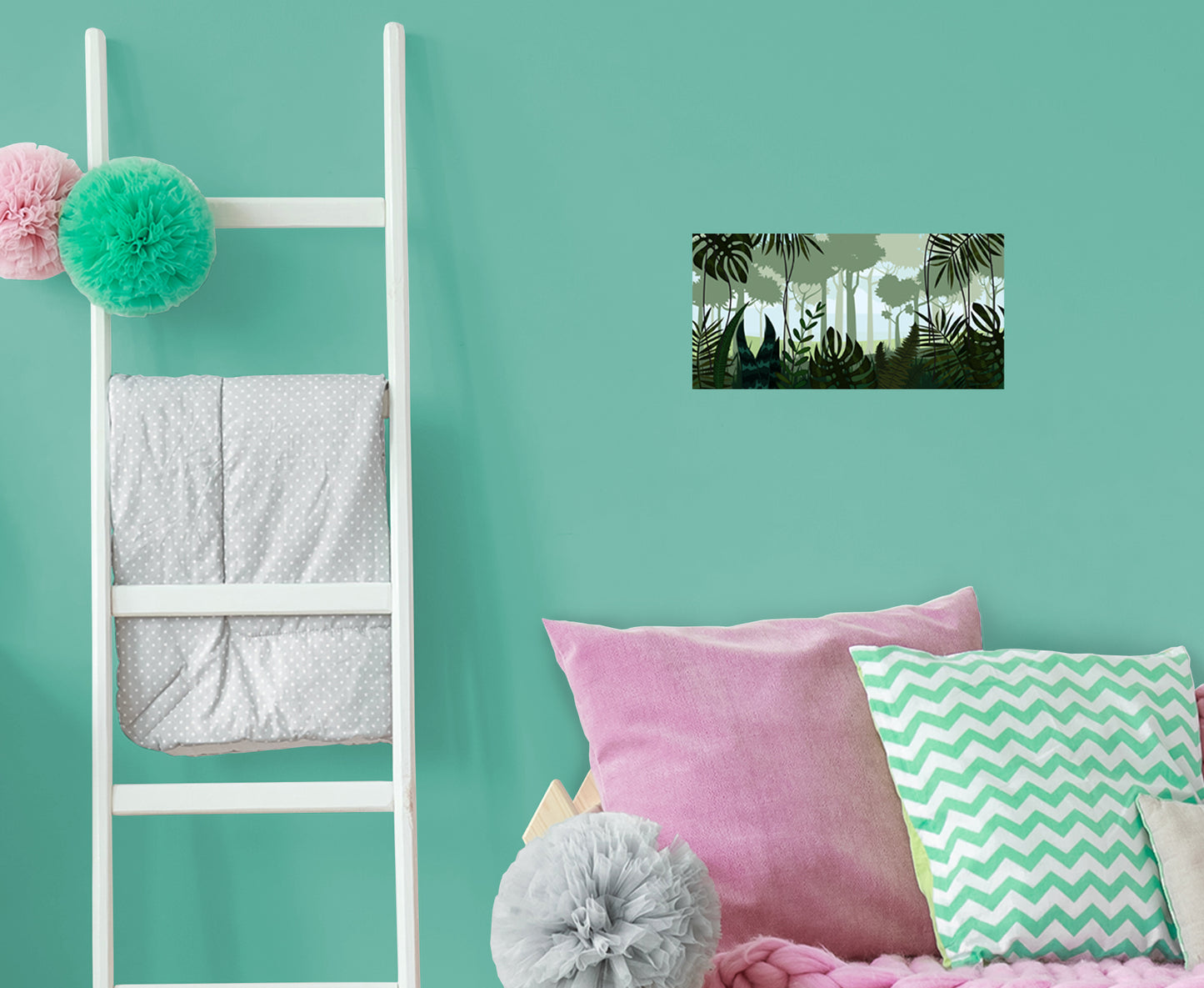 Jungle:  Plants Mural        -   Removable Wall   Adhesive Decal