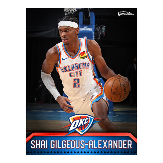 Oklahoma City Thunder Shai Gilgeous-Alexander  GameStar        - Officially Licensed NBA Removable Wall   Adhesive Decal