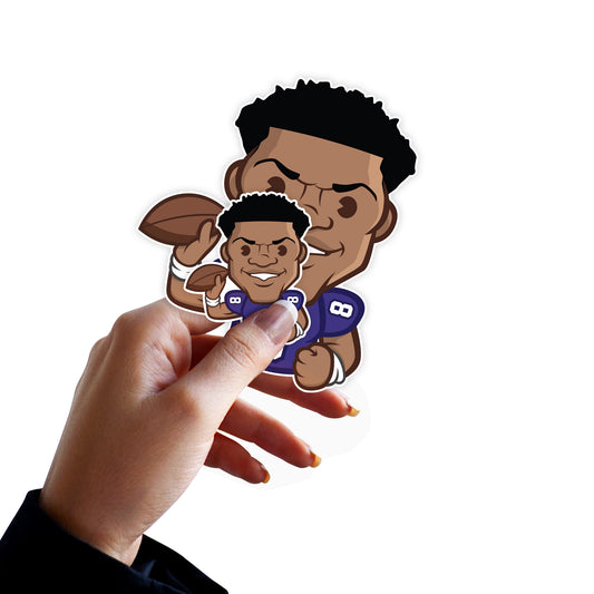 Baltimore Ravens: Lamar Jackson  Emoji Minis        - Officially Licensed NFLPA Removable     Adhesive Decal