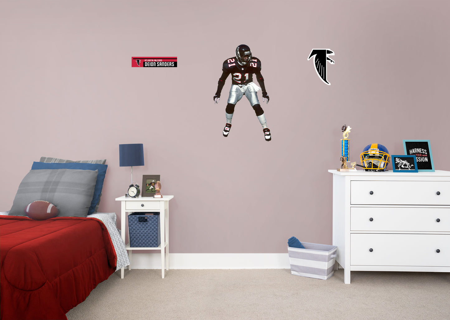Atlanta Falcons: Deion Sanders  Legend        - Officially Licensed NFL Removable Wall   Adhesive Decal
