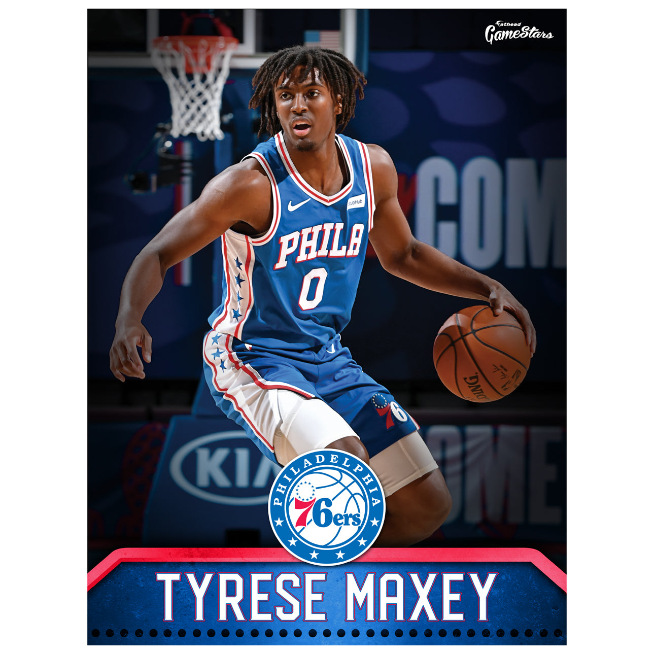 Philadelphia 76ers: Tyrese Maxey 2022 Life-Size Foam Core Cutout - Off –  Fathead