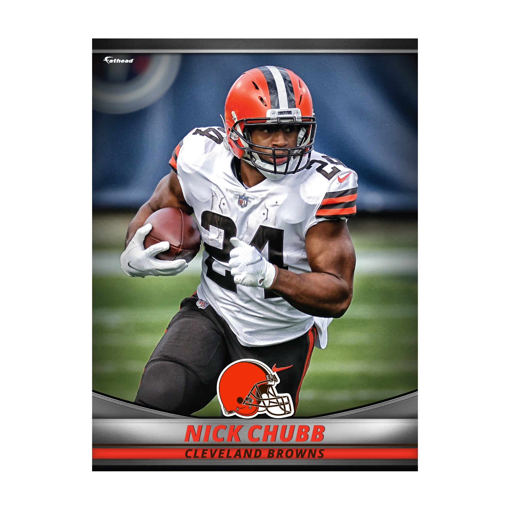 Nick Chubb Cleveland Browns Fathead 3-Pack Life-Size Removable Wall Decal