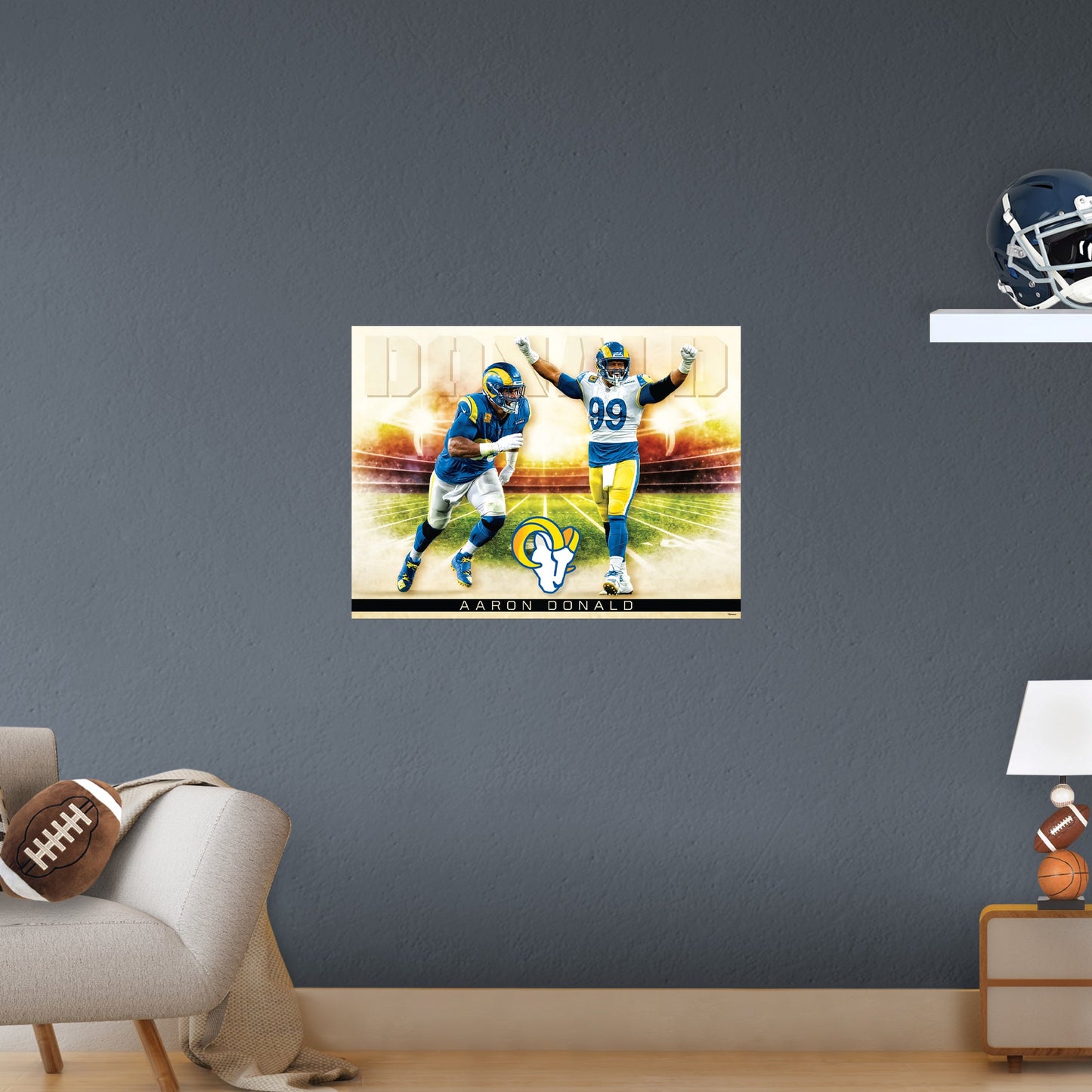 Los Angeles Rams: Aaron Donald Icon Poster - Officially Licensed NFL Removable Adhesive Decal