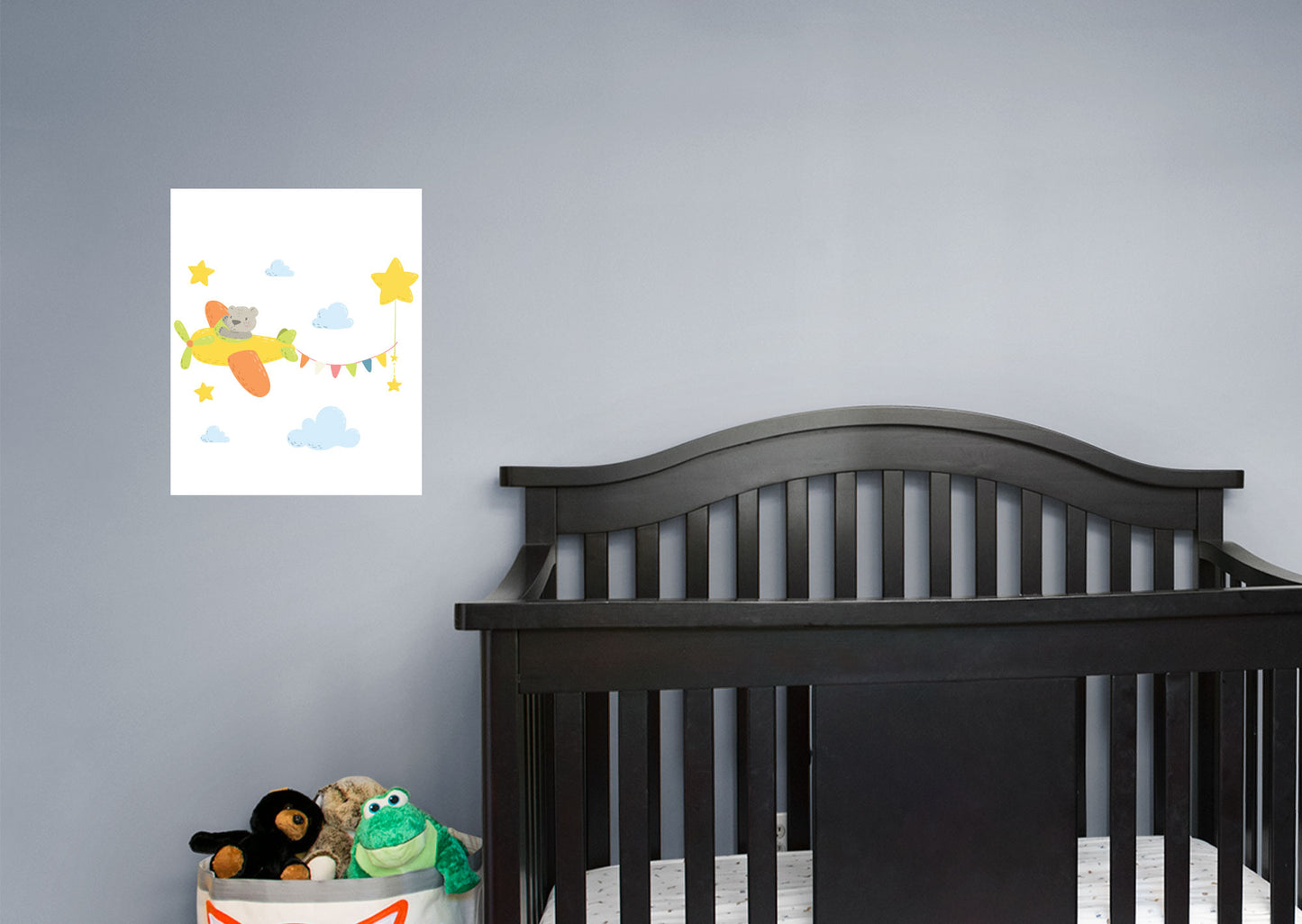 Nursery: Planes Bear Mural        -   Removable Wall   Adhesive Decal