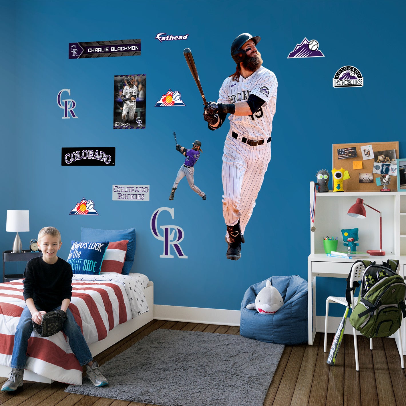 MLB Colorado Rockies - Charlie Blackmon 18 Wall Poster, 22.375 x 34,  Framed 