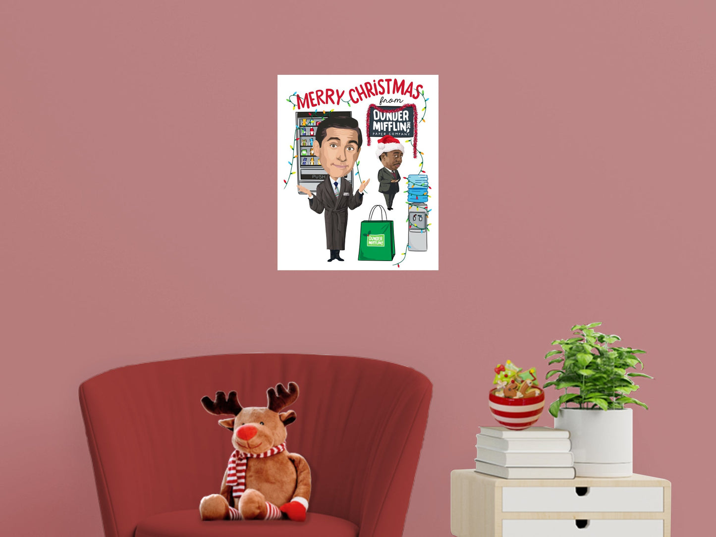 The Office: Michael Scott, Stanley Merry Christmas Mural - Officially Licensed NBC Universal Removable Adhesive Decal