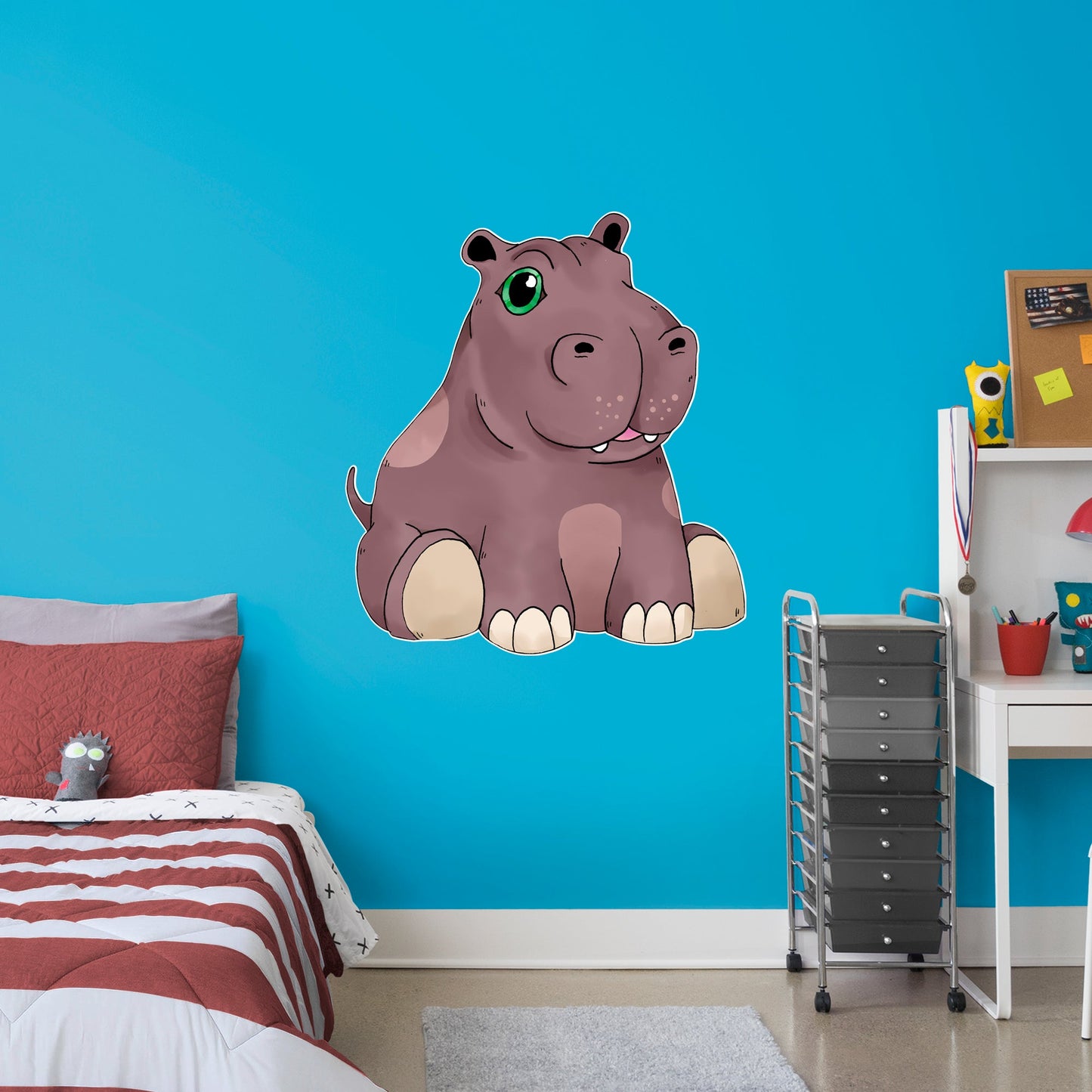 Baby Hippo        - Officially Licensed Big Moods Removable     Adhesive Decal