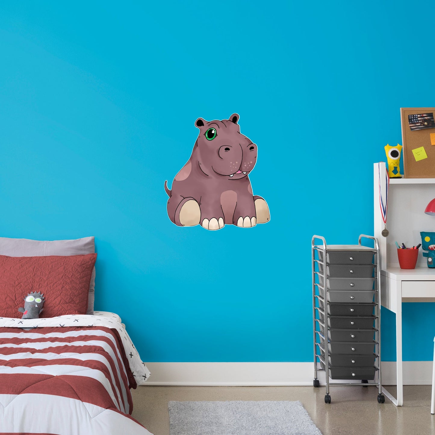 Baby Hippo        - Officially Licensed Big Moods Removable     Adhesive Decal