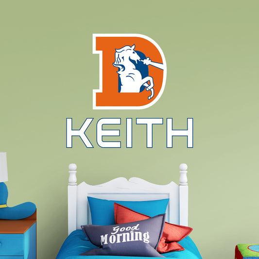Denver Broncos:  Classic Stacked Personalized Name        - Officially Licensed NFL    Transfer Decal