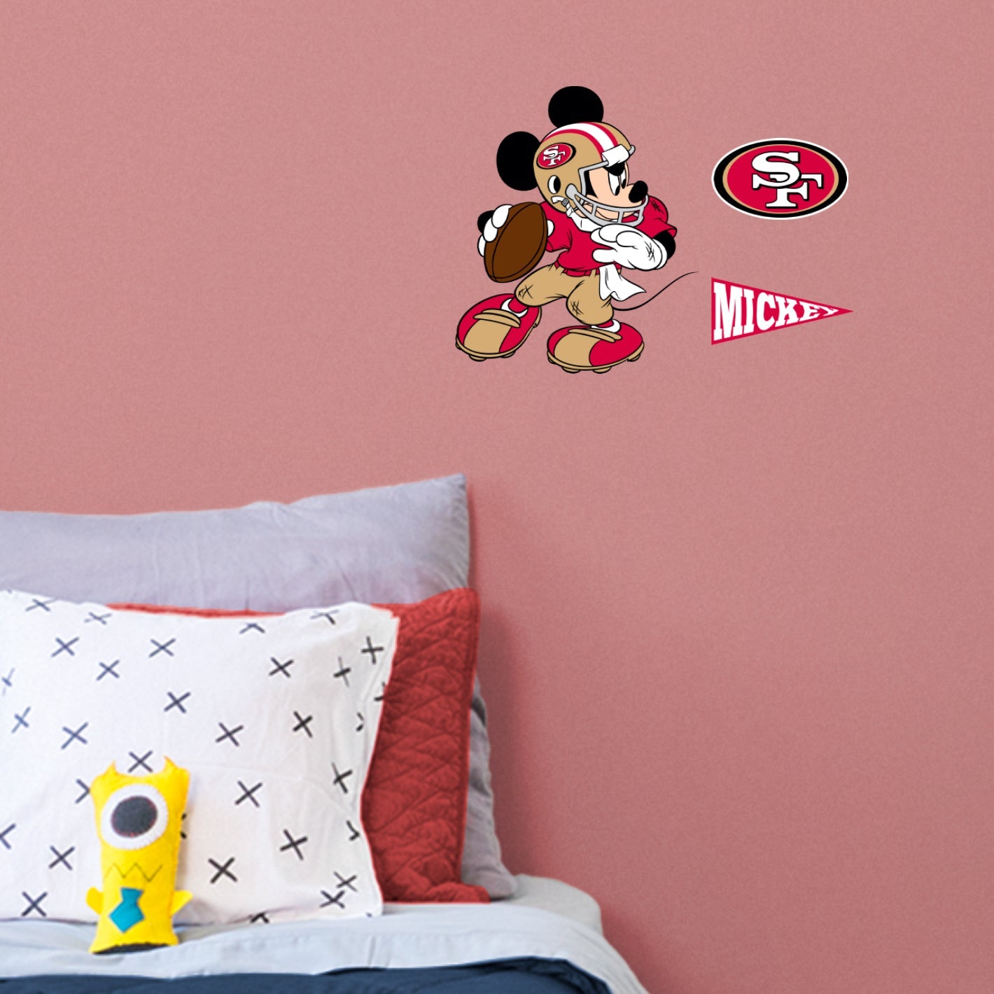 San Francisco 49ers: Mickey Mouse - Officially Licensed NFL Removable Adhesive Decal