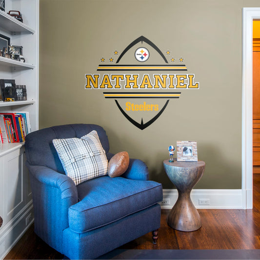 Pittsburgh Steelers: Pittsburgh Steelers Personalized Name        - Officially Licensed NFL Removable Wall   Adhesive Decal