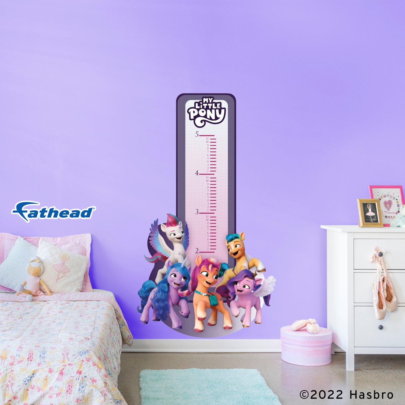My Little Pony Movie 2: Happy Friends Growth Chart - Officially Licensed Hasbro Removable Adhesive Decal