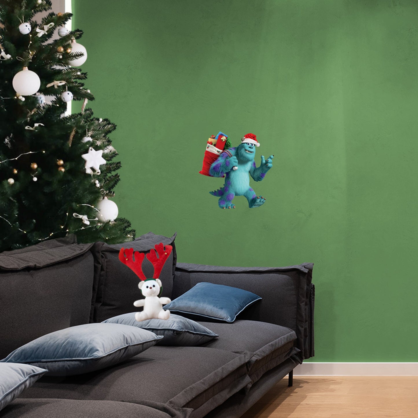 Pixar Holiday: Sulley Toy Sack RealBig - Officially Licensed Disney Removable Adhesive Decal