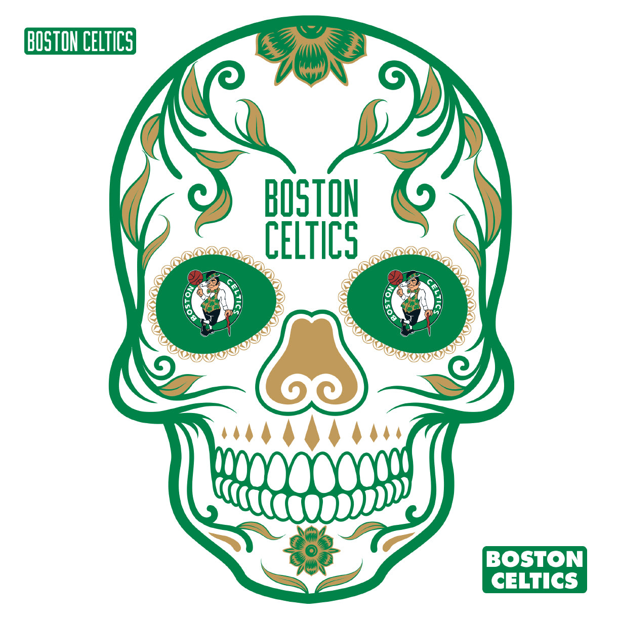 Boston Bundle 4 Sports Sugar Skull Prints -  Israel