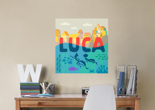 Luca: Luca Split Mural        - Officially Licensed Disney Removable Wall   Adhesive Decal