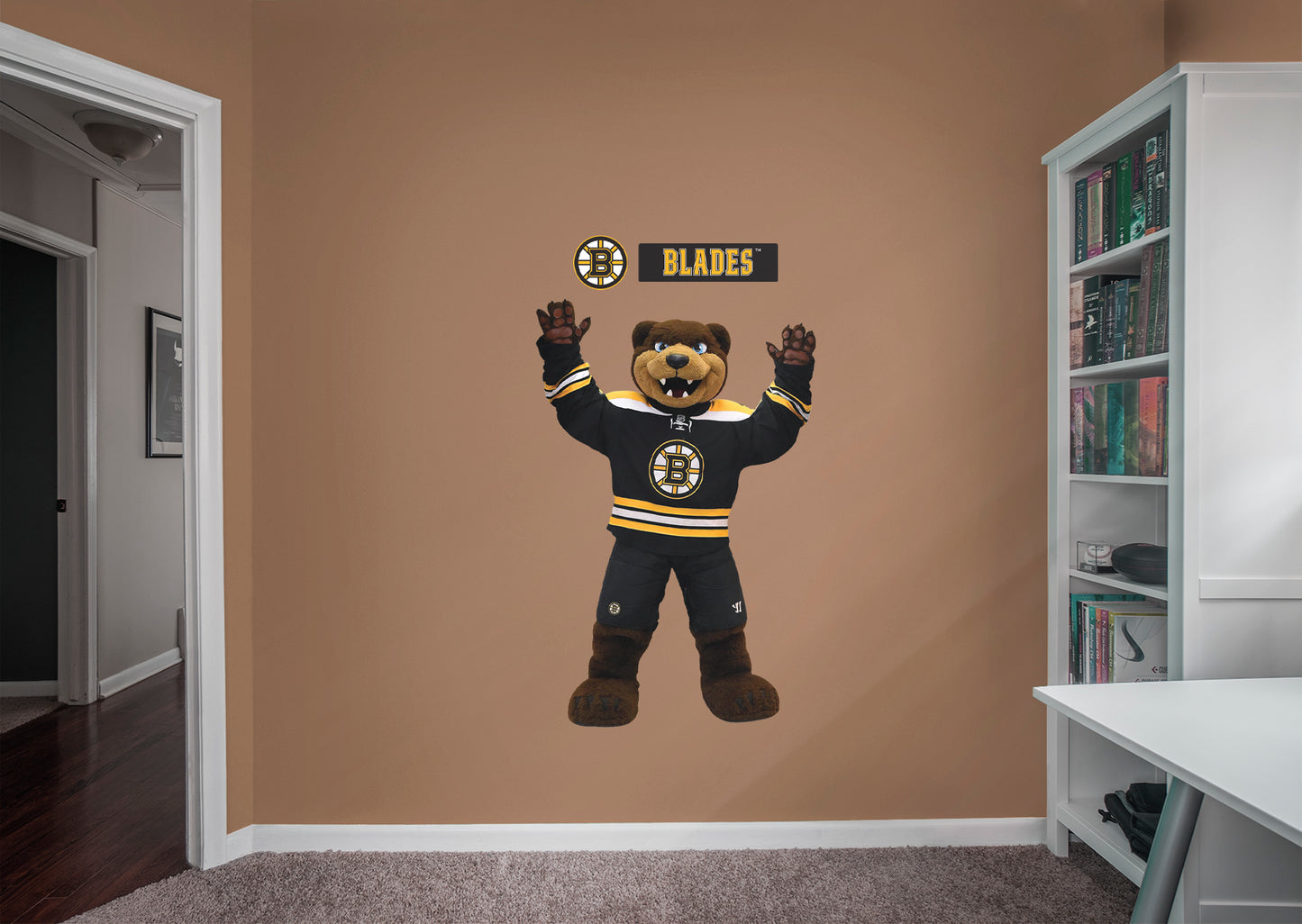 Boston Bruins: Blades  Mascot        - Officially Licensed NHL Removable Wall   Adhesive Decal