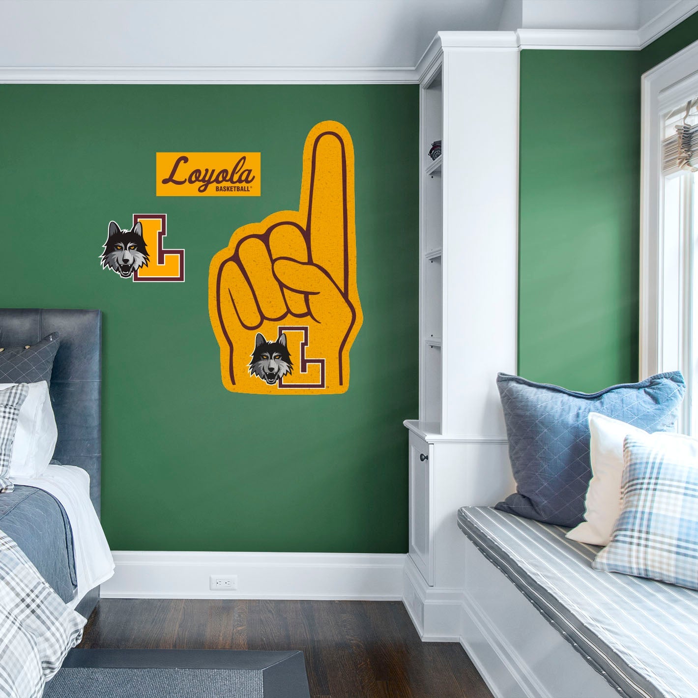 Loyola Chicago Ramblers: Foam Finger - Officially Licensed NCAA Removable Adhesive Decal