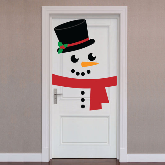 Snowman Door Wrap        -   Removable     Adhesive Decal