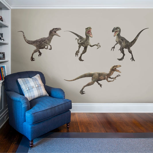 Raptor Collection: Jurassic World  - Officially Licensed Removable Wall Decal