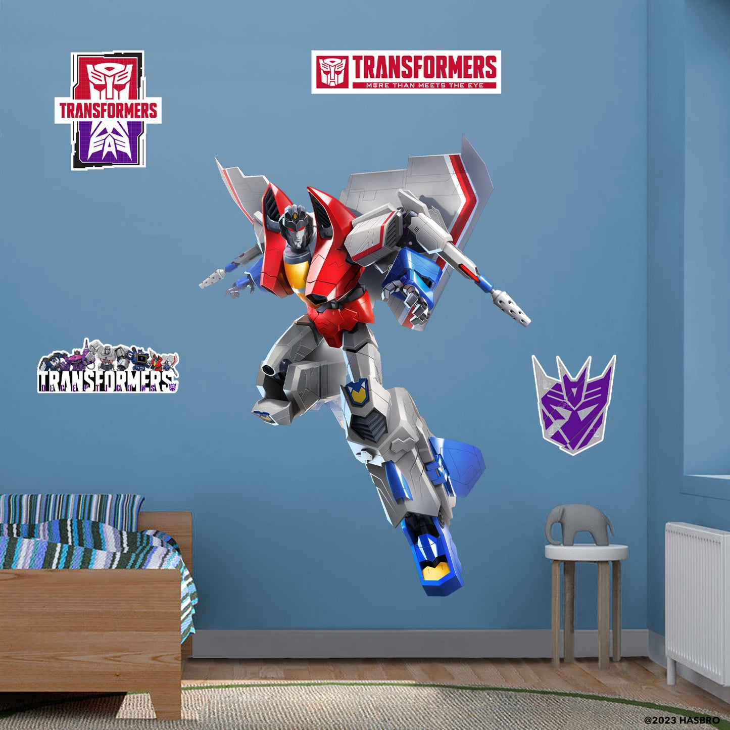 Transformers: Starscream RealBig - Officially Licensed Hasbro Removable Adhesive Decal