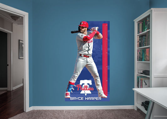 Philadelphia Phillies: Bryce Harper  Growth Chart        - Officially Licensed MLB Removable Wall   Adhesive Decal