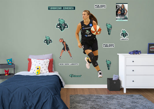 New York Liberty: Sabrina Ionescu         - Officially Licensed WNBA Removable Wall   Adhesive Decal