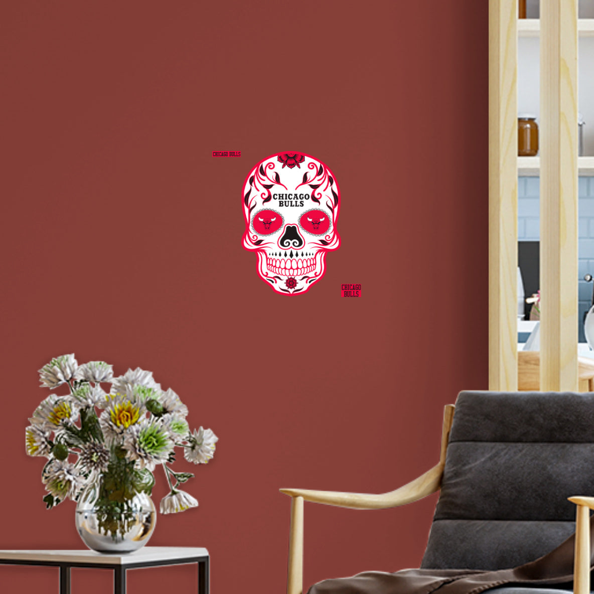 Chicago Bulls: Skull - Officially Licensed NBA Removable Adhesive Decal