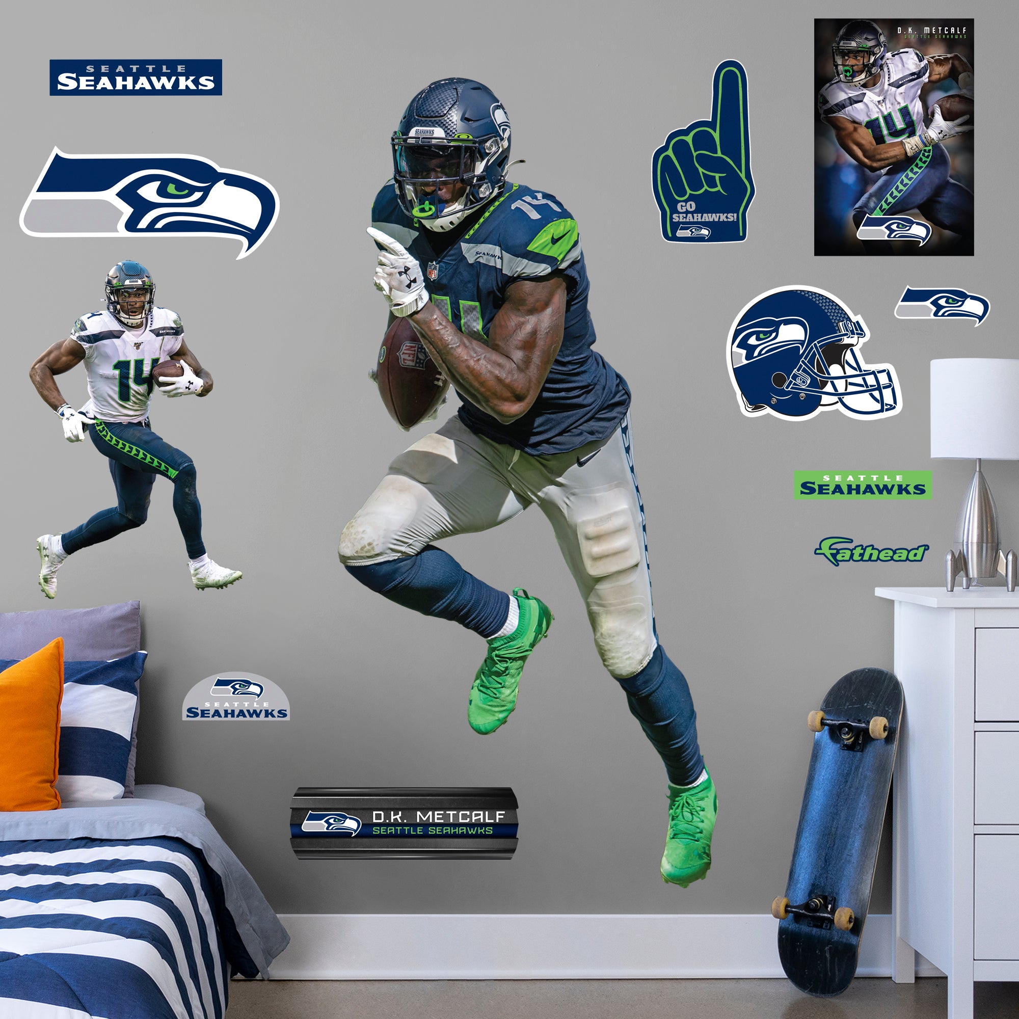 Football Art Seattle Seahawks Player D.K. Metcalf D.K.Metcalf D.K.