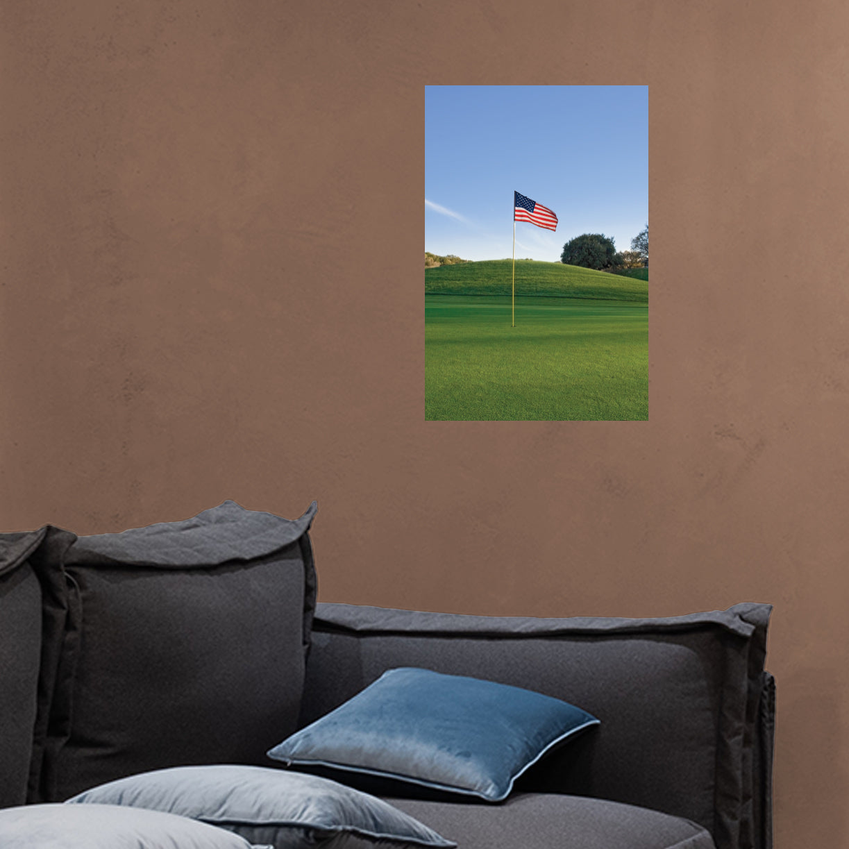 Golf: US Flag Poster        -   Removable     Adhesive Decal