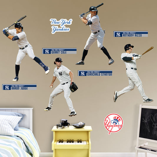New York Yankees: Aaron Judge, Giancarlo Stanton, Anthony Rizzo and Gerrit Cole Team Collection - Officially Licensed MLB Removable Adhesive Decal