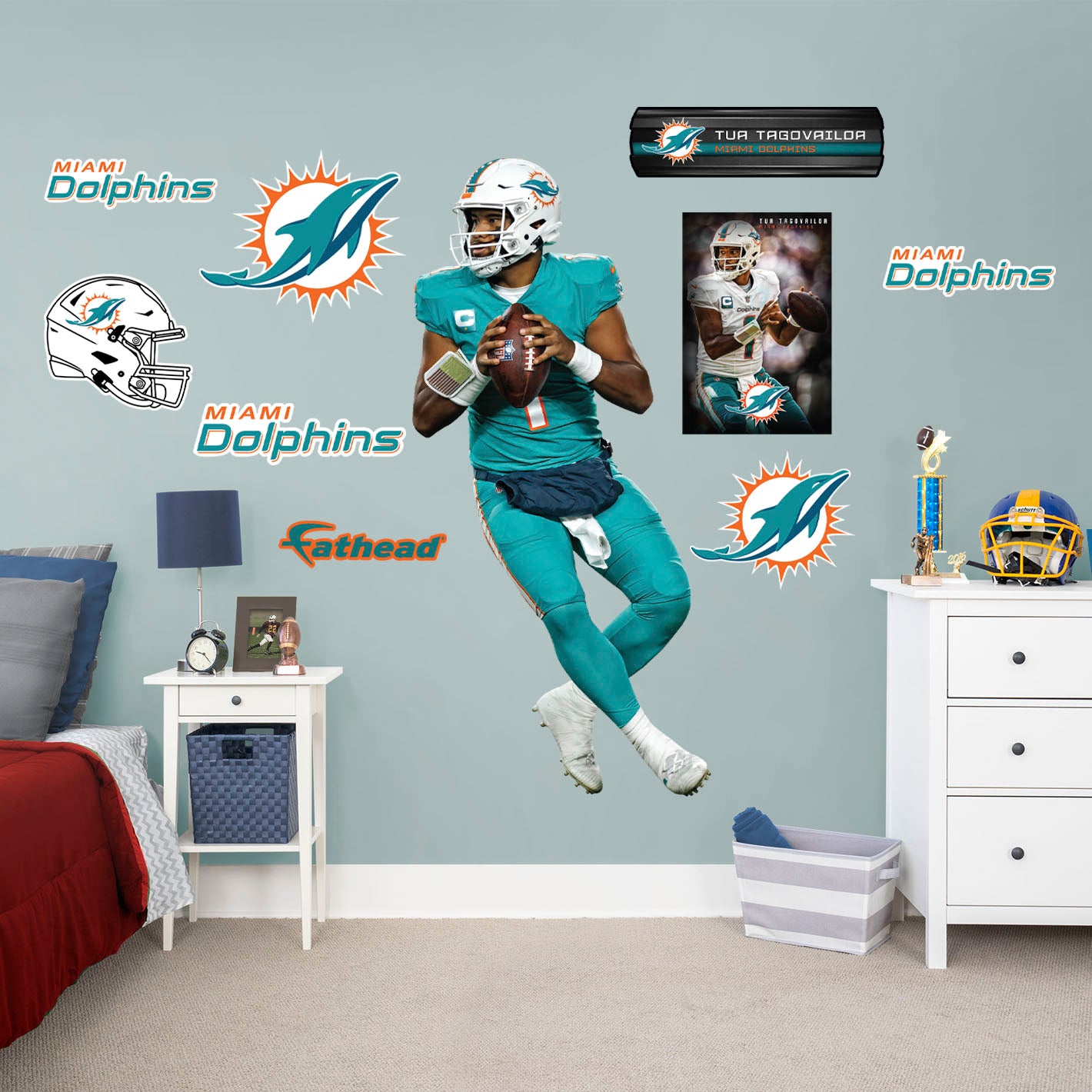 Miami Dolphins: Tua Tagovailoa - Officially Licensed NFL Removable Adhesive Decal