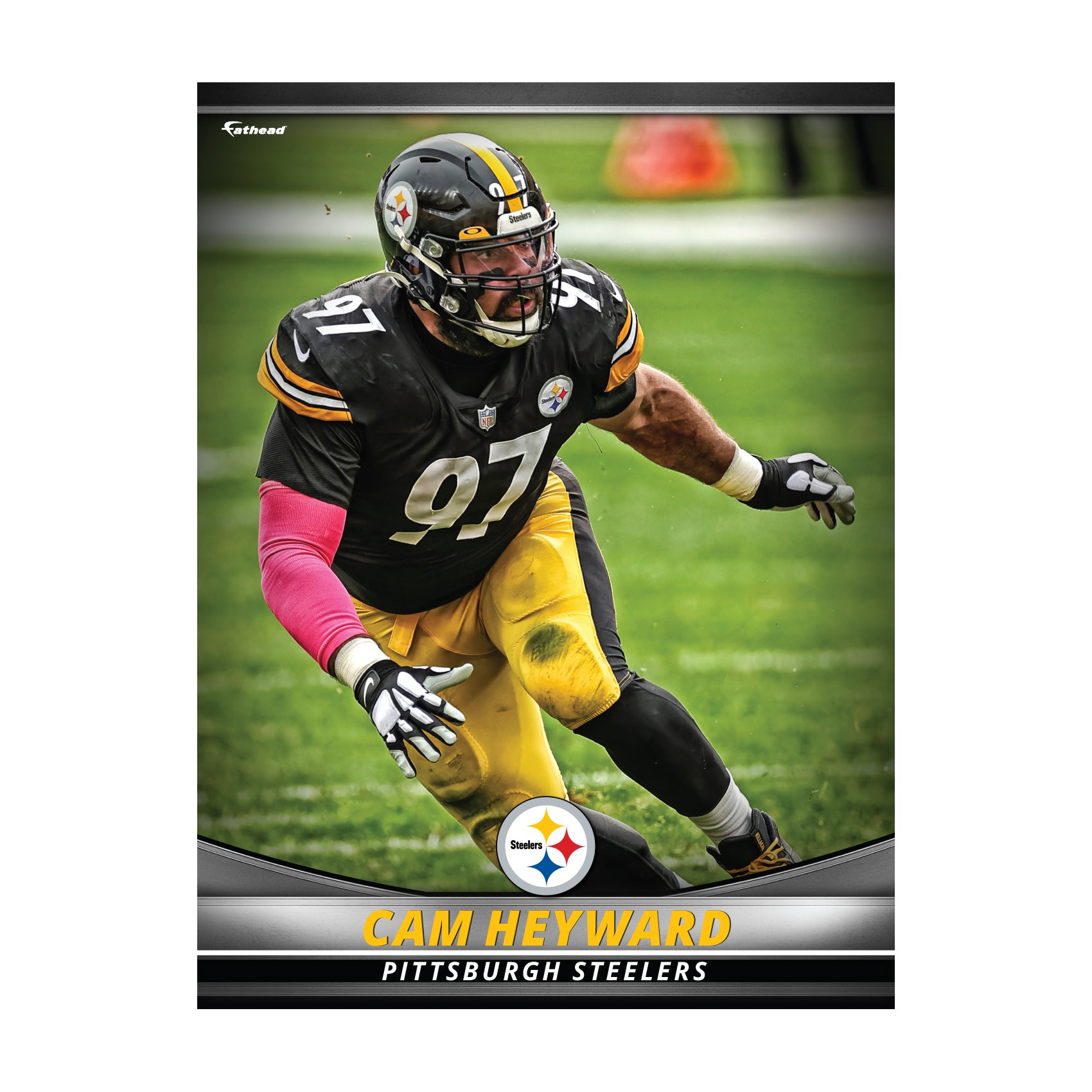 Pittsburgh Steelers: Cam Heyward 2021 GameStar - NFL Removable Adhesive Wall Decal Large