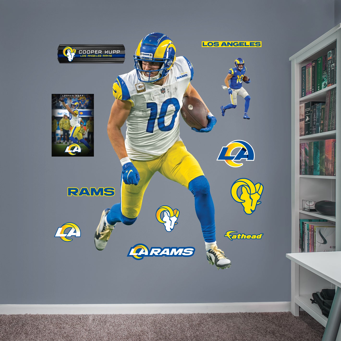 Los Angeles Rams: Cooper Kupp 2022 - NFL Removable Adhesive Wall Decal XL