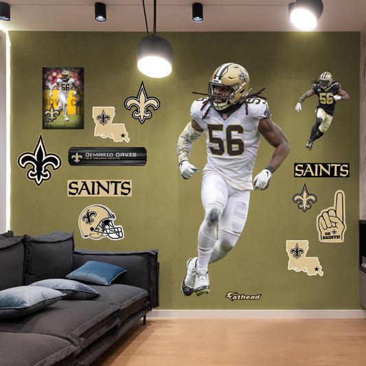 New Orleans Saints: Demario Davis         - Officially Licensed NFL Removable     Adhesive Decal