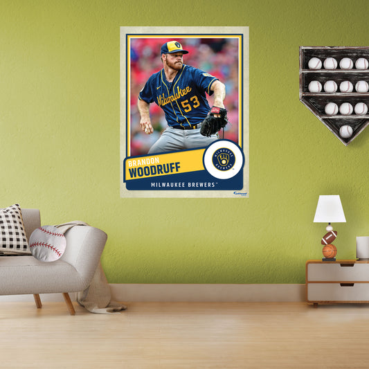 Milwaukee Brewers: Brandon Woodruff  Poster        - Officially Licensed MLB Removable     Adhesive Decal