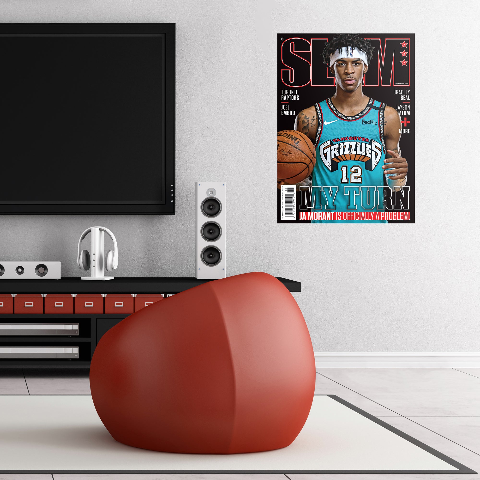 Memphis Grizzlies: Ja Morant 2021 - NBA Removable Wall Adhesive Wall Decal Giant Athlete +2 Wall Decals 22W x 49H