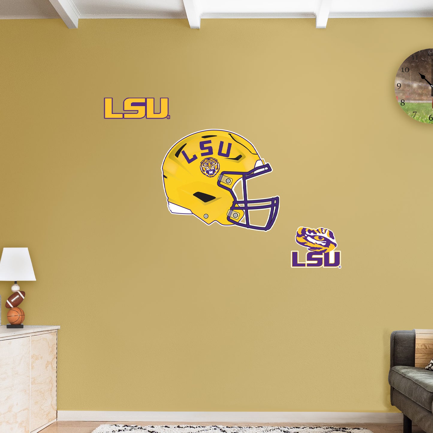 LSU Tigers:   Helmet Art        - Officially Licensed NCAA Removable     Adhesive Decal