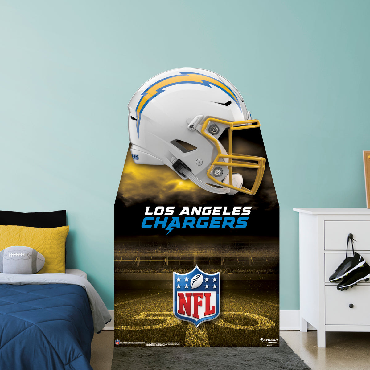 fatheads wearable football helmets Los Angeles Chargers Helmet - Life-Size Stand Out - Official NFL