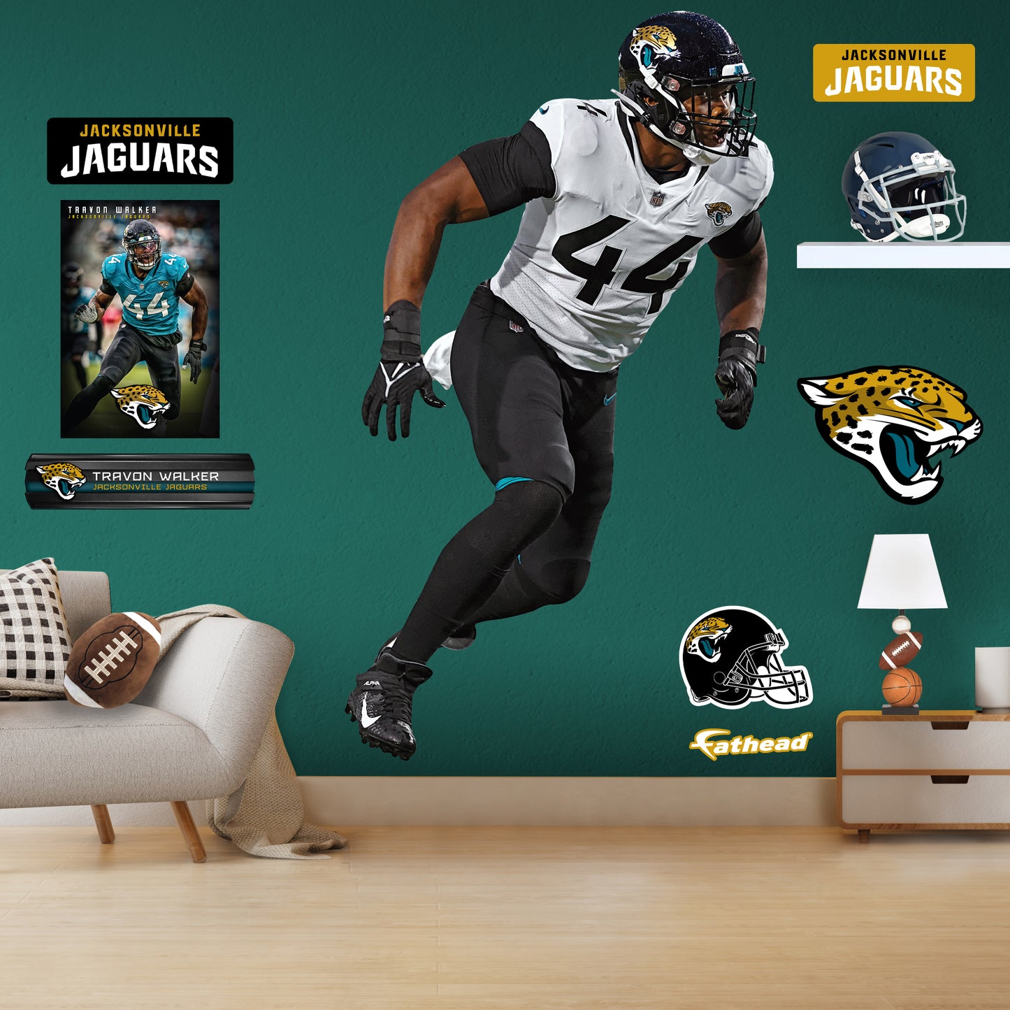 Jacksonville Jaguars: Travon Walker  Away        - Officially Licensed NFL Removable     Adhesive Decal