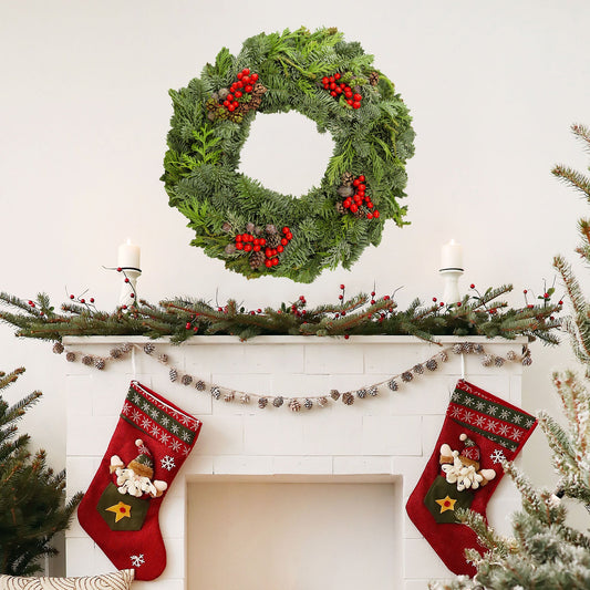 Christmas:  Wreath        -   Removable     Adhesive Decal