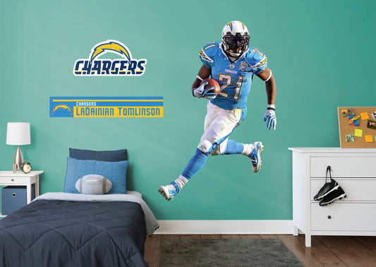 San Diego Chargers: LaDainian Tomlinson  Legend        - Officially Licensed NFL Removable Wall   Adhesive Decal