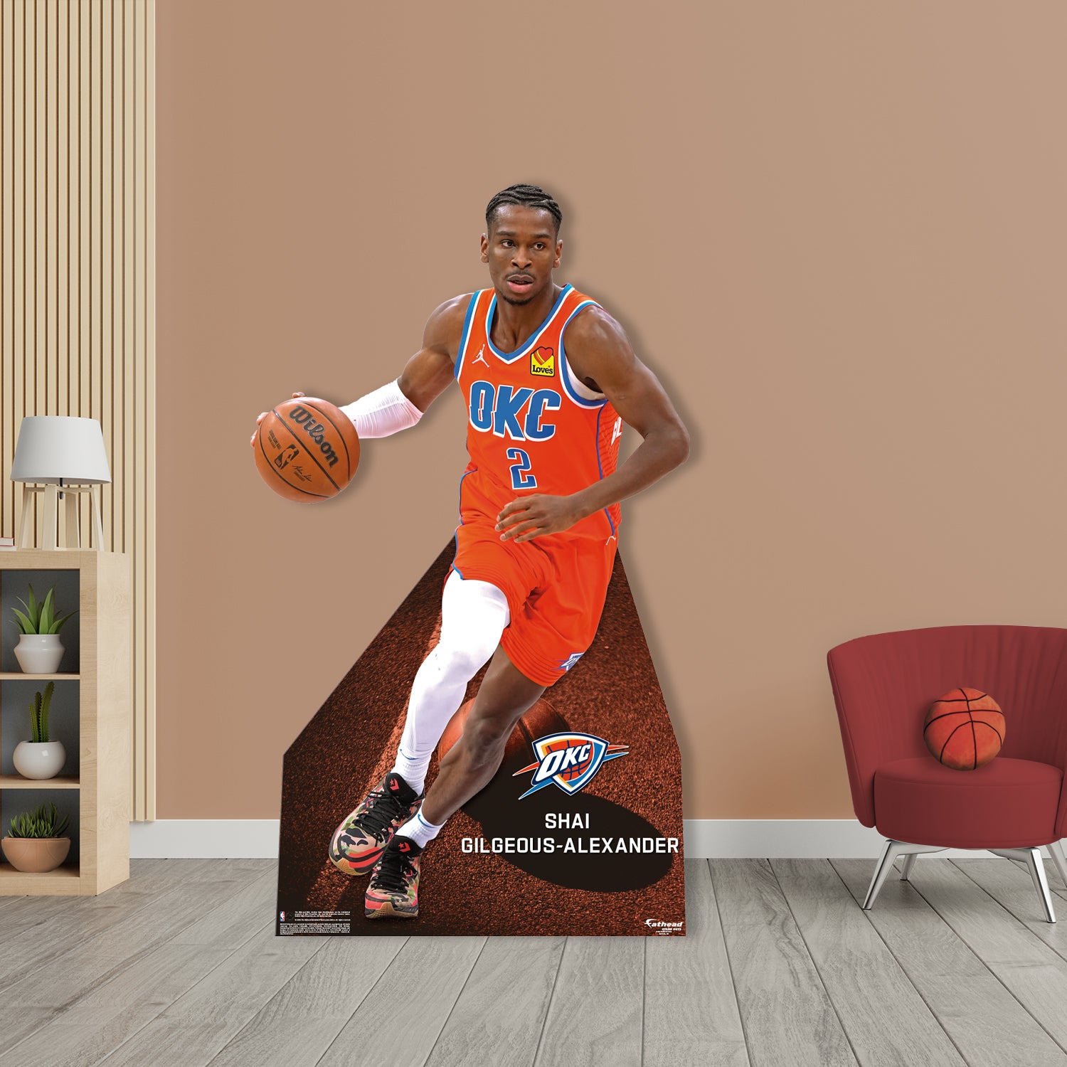 Oklahoma City Thunder: Shai Gilgeous-Alexander Slam Magazine Kicks Cover Mural - NBA Removable Adhesive Wall Decal XL