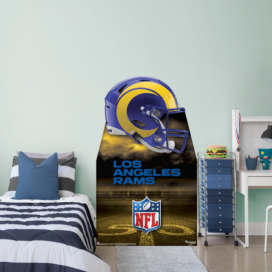 Los Angeles Rams:   Helmet  Life-Size   Foam Core Cutout  - Officially Licensed NFL    Stand Out