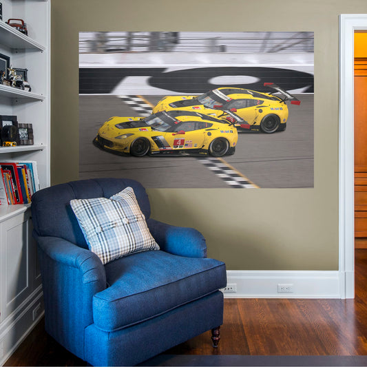 Chevrolet: Corvette Racing The Finish Line Mural        - Officially Licensed General Motors Removable Wall   Adhesive Decal