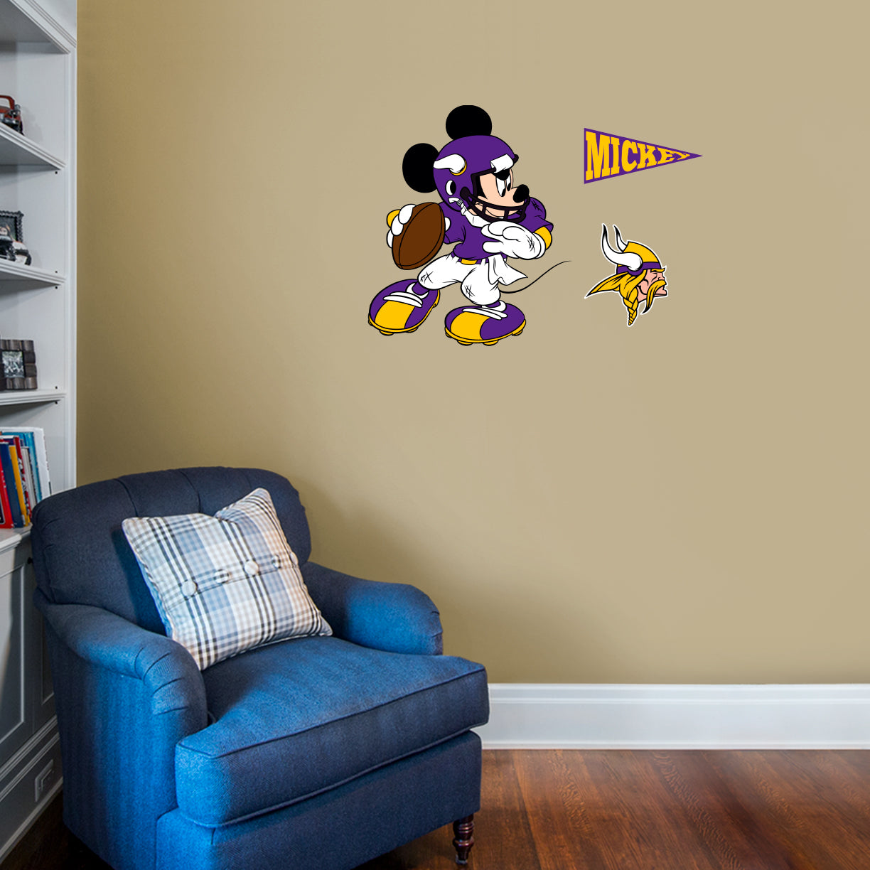 Minnesota Vikings: Mickey Mouse - Officially Licensed NFL Removable Adhesive Decal