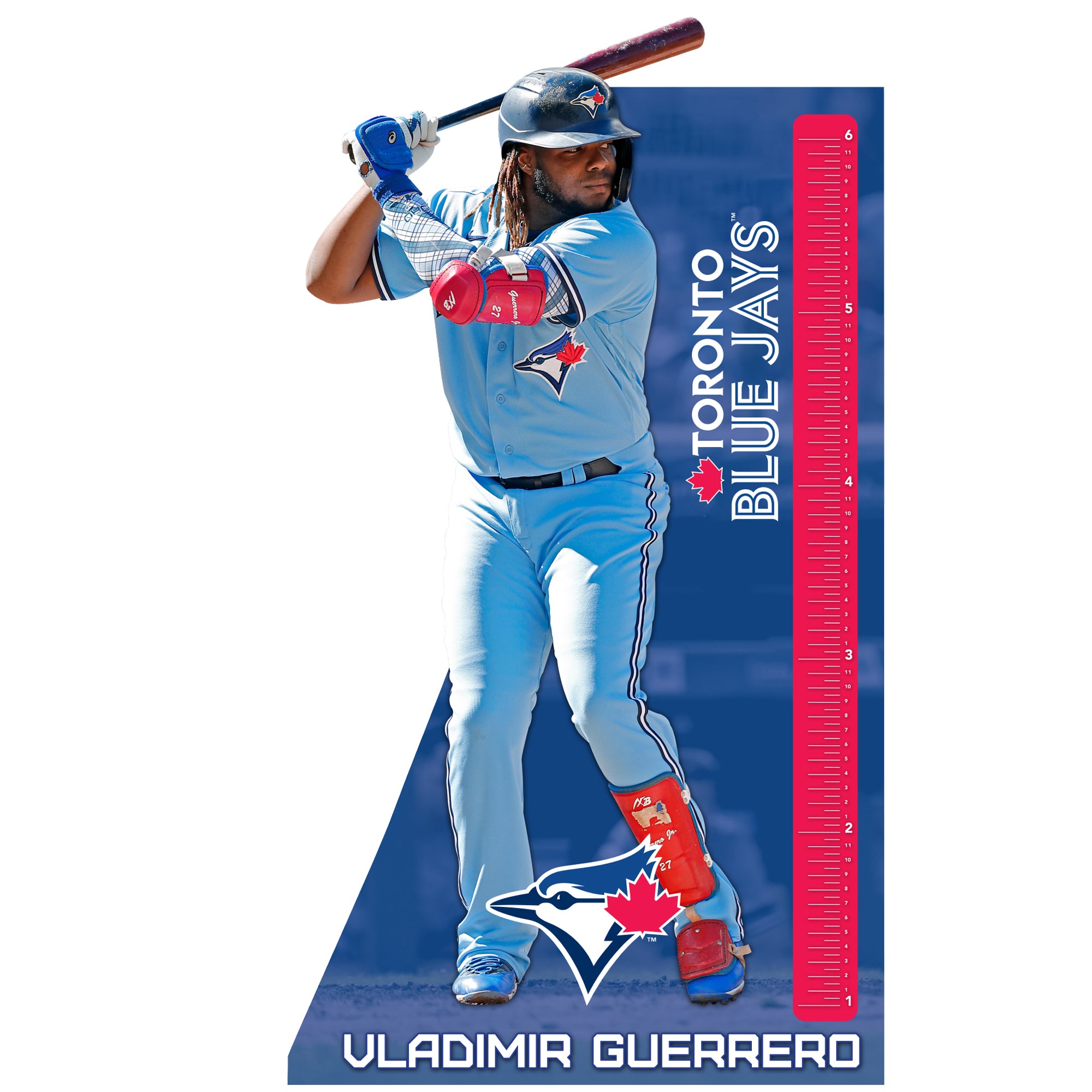 Toronto Blue Jays: Vladimir Guerrero Jr. 2021 Growth Chart - MLB Removable Adhesive Wall Decal Life-Size 41W x 74H