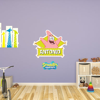 Spongebob Squarepants: Patrick Tiki Personalized Name Icon - Officially Licensed Nickelodeon Removable Adhesive Decal