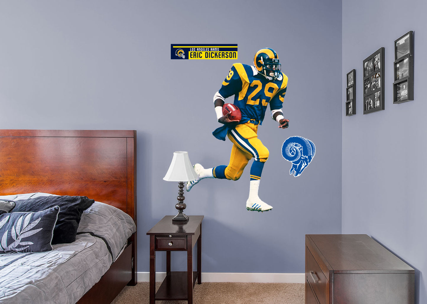 Los Angeles Rams: Eric Dickerson  Legend        - Officially Licensed NFL Removable Wall   Adhesive Decal