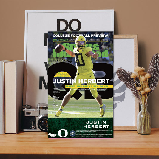 Oregon Ducks: Justin Herbert August 2019 Sports Illustrated Cover Mini Cardstock Cutout - Officially Licensed NCAA Stand Out
